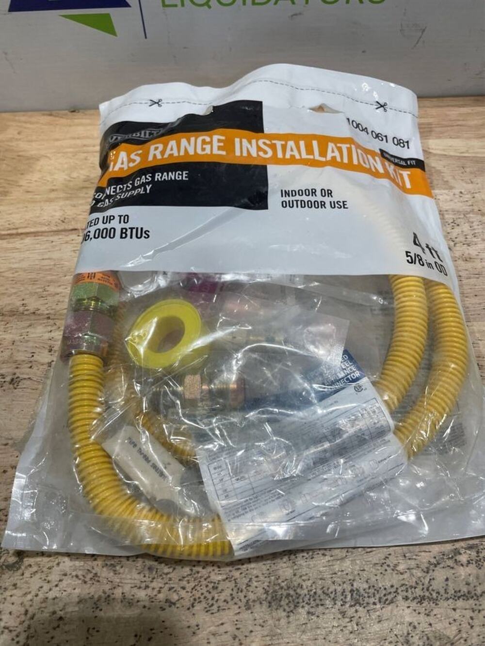 NEW Opened Bag Everbilt 4 ft. Gas Range Connector Kit (106K BTU) Indoor Outdoor